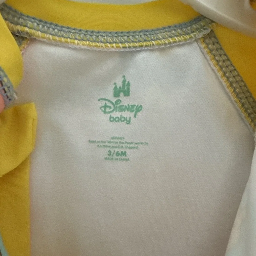 Winnie the Pooh baby unisuit long-sleeve rash guard design front zipper 3/6 Mo